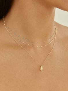 Editor's NotesJewelry collection from LUNNE will flatter any look gracefully.- Slim chain necklace with colored ball detail- Epoxy finished ball inserted- Joyful and chic- Great for layeringMeasurement (in.)- Adjustable Length:  15 in. / 15.75 in. / 16.5 in.Composition & Care- 14K Gold- Avoid direct heat and moisture- Wipe with a dry clothDesigner- by LUNNE Modern Jewelry With Satellite Chain For Layering, Elegant Necklace With Beaded Chain And Teardrop Pendant, Elegant Teardrop Pendant Necklace With Beaded Chain, Elegant Teardrop Jewelry With Tiny Beads, Teardrop Beaded Chain Necklaces, Delicate Chain Teardrop Necklace For Layering, Teardrop Delicate Chain Necklace For Layering, Gold Teardrop Necklace With Polished Beads, Elegant Blue Necklace With Satellite Chain