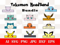 the pokemon headband bundle includes all svg png, dxf and eps