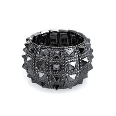 Bling Jewelry Wide Punk Jewelry Stretch Spike Bracelet Alloy Marvel Jubilee, Gunmetal Jewelry, Rocker Jewelry, Spiked Jewelry, Kohls Jewelry, Punk Rock Jewelry, Spike Bracelet, Bracelets Black, Black Bangle