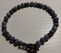 Handmade Women's Blue Sodalite and Silver Beaded Bracelet with Heart Shaped Toggle Closure Bracelet With Heart, Silver Beaded Bracelet, Blue Sodalite, Cincinnati, Beaded Bracelet, Favorite Jewelry, Heart Shapes, Silver Bracelet, Beauty Book