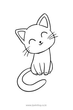 a black and white drawing of a cat sitting on the ground with its eyes closed