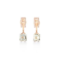 18-karat rose gold, prasiolite gemstones, and diamonds. Luxury Drop Earrings White Diamonds Prasiolite Gemstones are 7MM x 7MM Earring Length = 1 inch Fine Jewelry Handcrafted in Brazil Luxury Rose Gold Earrings With Gemstone Accents, Formal Rose Gold Earrings With Gemstone Accents, Elegant Rose Gold Earrings With Gemstone Accents, Special Necklace, Diamond Drop Earrings, Diamond Drops, Earrings White, Rose Gold Earrings, Rose Gold Color