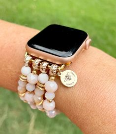 "PLEASE read ENTIRE listing BEFORE purchasing These gorgeous custom watch bands are the perfect arm candy for your Apple Watch! Choose your color scheme and you're ready to rock your arm stack, watch in tow! Made with high quality beads, these bands are great for dressing up your Apple Watch! MEASUREMENTS: *These bands fit 38mm and 40mm Apple Watch faces ONLY and are ONE SIZE to fit an average sized wrist. *I do NOT offer custom sizes, so be absolutely sure that this band will fit your wrist pri Apple Watch Colors, Arm Stack, Watch Charms, Custom Apple Watch Bands, Apple Watch Bands Fashion, Beaded Watches, Watch Ideas, Wrist Candy, Apple Watch Faces