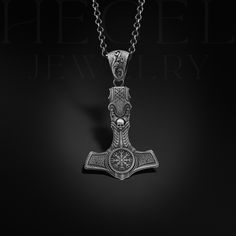 Norse Hammer with Skull Necklace, Warrior Necklace with Vegvisir, Norse Mythology Symbols on Viking Hammer Necklace, Nordic Gothic Necklace Looking for a gift? You've found the perfect item for this! All our products are made in 925 sterling silver, the highest quality precious metal. In our workshop, everything is carefully handled in happy hands. A classic and beautiful necklace that will suit any style of clothing, everyday or event. Our products will be with you in every special moment! For Warrior Style Engraved Pendant Jewelry, Engraved Warrior Style Pendant Jewelry, Viking Style Metal Pendant Jewelry, Warrior Style Silver Stainless Steel Jewelry, Silver Stainless Steel Warrior Jewelry, Silver Anchor-shaped Metal Jewelry, Silver Warrior Style Necklace For Gift, Viking Style Metal Necklace For Gift, Viking Style Engraved Metal Necklaces