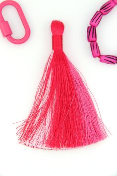 Pink Colorblocked Silky Luxe Jewelry Tassels, 3.5 Fringe Pendant for DIY Barbiecore jewelry Pink Adjustable Dangle Tassel Earrings, Pink Fringe Jewelry For Beach, Pink Fringe Jewelry For The Beach, Beach Jewelry With Pink Fringe, Pink Fringe Tassel Dangle Earrings, Adjustable Pink Tassel Jewelry, Pink Adjustable Tassel Jewelry, Pink Dangle Tassel Earrings With Fringe, Pink Tassel Earrings As Gift