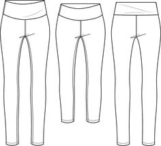 the front, back and side views of women's pants