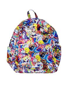 Step into nostalgia with our Throw Back Animals & Rainbows Kids' School Backpack. Featuring a vibrant Lisa Frank-inspired print, this backpack bursts with playful animals and rainbows. It offers ample space for books and supplies, making it perfect for school days or adventures. Combining retro charm with modern functionality, it's a must-have for any young trendsetter. Features of Our Throw Back Animals & Rainbows Kids' Backpack Perfect size for adults or kids. Inside zipper pocket. Front pocket. Side pockets. Inside open pockets. Adjustable straps. Measures approximately 14" X 11.5" X 5". INCLUDES: Backpack AVAILABILITY: Ready to Ship We Ship from Ohio Casual Backpack With Cartoon Print For Back To School, Casual Backpack With Cartoon Print For School, Cartoon Print Travel Bag For Back To School, Back To School Travel Bag With Cartoon Print, Playful Multicolor Backpack With Adjustable Strap, Playful Multicolor Backpack With Zipper Closure, Playful Multicolor Cartoon Print Bag, Trendy Multicolor Bag For Back To School, Playful Multicolor Standard Backpack