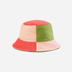 Jacquard knit bucket hat with neon topstitching that is colourful. Dependable, high-quality knits.