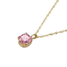 Bella Luce® pink tourmaline and white diamond simulants 7.12ctw square cushion and round, Eterno™ 18k yellow gold over sterling silver October birthstone pendant with chain. Includes a 18" L  x 0.03" W singapore chain that has a 2" extender and lobster claw clasp closure. The pendant measures approximately 0.38" L x 0.38" W and has a 3mm bail. Rose Gold Cushion Cut Jewelry With Diamond Accents, Cushion Cut Rose Gold Jewelry With Diamond Accents, Elegant Cushion Cut Rose Gold Jewelry, Elegant Rose Gold Cushion Cut Jewelry, Formal Rose Gold Cushion Cut Jewelry, Luxury Pink Jewelry With Prong Setting, Fine Jewelry In Pink With Gemstone Accents, Fine Jewelry Pink Gemstone Accents, Pink Fine Jewelry With Gemstone Accents