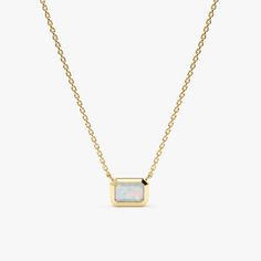 Gold Opal Necklace, Necklace Emerald, Choppy Bob, Gem Jewelry, Octagon Shape, Handmade Fine Jewelry, Beautiful Gift Wrapping, Birthstone Gifts, Initial Jewelry