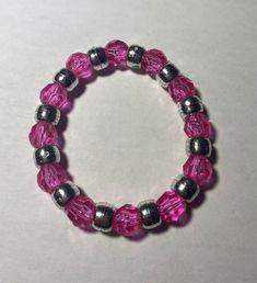 Hot Pink and Silver Beaded Braclet Pink And Silver, Oct 11, Pittsburgh Pa, Silver Beads, Pittsburgh, Hot Pink, Beauty Book, Jewelry Bracelets, Accessory Gift