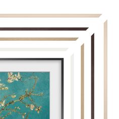 four framed paintings with flowers on them