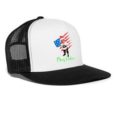 Trucker Hat, 47% Cotton/28% Nylon/25% Polyester | Brand: Yupoong White Brimmed Trucker Hat For Outdoor, White Snapback Trucker Hat For Winter, Adjustable White Trucker Hat For Winter, Casual White Winter Trucker Hat, White Christmas Cap, Casual White Christmas Hat, Creative Shirts, Cap White, Christmas Gnomes