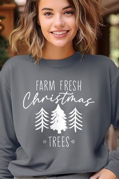 Farm Fresh Christmas Trees Graphic Fleece Sweatshirts.Unisex Crew Neck Long Sleeve Sweaters Knits.Crafted from premium materials, tailored to your lifestyle, ensuring a comfortable fit for any occasion.Family Group Uniforms Birthday Party Gift Concert Festival Events.High Quality Direct To Film Printed Graphic Design.50%COTTON,50%POLYESTERNICARAGUAMade In: Nicaragua Christmas Tree Farm Sweatshirt, Holiday Sunglasses, Fur Coat Men, Christmas Tree Graphic, Fresh Christmas Trees, Fashion Themes, Film Prints, Birthday Party Gift, Halloween Fashion