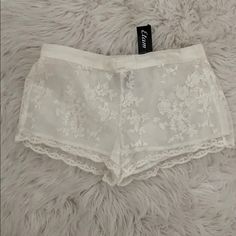 Beautiful Lacey Sleeping Shorts Feminine White Lace Bottoms, Elegant White Lace Shorts, Feminine White Summer Pants, Veronica Lodge Outfits, Sleeping Shorts, Fuzzy Robe, Camo Bra, Bridal Pajamas, Veronica Lodge