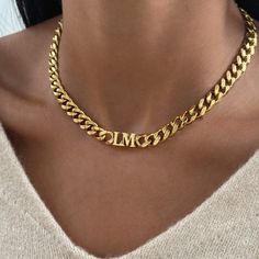 Material: Copper. Color: Gold,White Gold,Rose Gold. Process: Gold plated.  Chain Length: 14",16",18",20",22".  Recipient: Women, Mom, Wife, Girl Friend, Children.  Product Type: Personalized Jewelry.  Gift Type: Necklace.  Occasions: Valentine's Day, Mother's Day, Christmas, Birthday, etc.  Necklace Type: Necklace.  Brand: Silviax Jewelry. Item: 2023NE0035 Initial Choker Necklace, Gold Chockers, Thick Gold Chain Necklace, Thick Gold Chain, Bracelet Metal, Initial Necklace Gold, Gold Choker Necklace, Initial Bracelet, Gold Choker