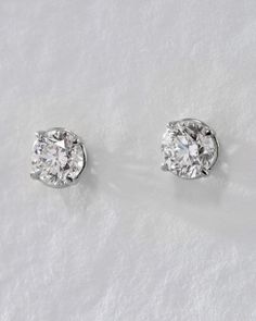 Our Ultimate Diamond Stud Earrings are a modern-take on the classic and timeless solitaire diamond studs. These stunning earrings feature a round-cut brilliant diamond with modern prong settings that are perfect for everyday wear. With a high shine finish and comfortable fit, they're the ideal choice for any lobe piercing. Available in 0.5ct and 1ct sizes for a luxe look. Timeless Solitaire Cubic Zirconia Diamond Earrings, Classic Lab Grown Diamond Earrings, Timeless Round Solitaire Diamond Earrings, Timeless Solitaire Round Cut Diamond Earrings, Solitaire Cubic Zirconia Diamond Earrings Round Cut, Solitaire Cubic Zirconia Diamond Earrings, Minimalist Round Cut Brilliant Diamond Earrings, Minimalist Brilliant Cut Round Diamond Earrings, Timeless Round Cut Lab Grown Diamond Earrings