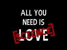 the words all you need is love are red and black with white letters on it