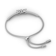 Two Heart Knot Bracelet Heart-shaped Wedding Bracelets With Diamond Accents, Heart Knot Bracelet, Heart-shaped Cubic Zirconia Fine Jewelry Bracelet, Luxury Heart-shaped Silver Diamond Bracelet, Elegant Heart-shaped Diamond Bracelet For Valentine's Day, Heart-shaped Diamond Bracelet For Valentine's Day, Jeulia Jewelry, Heart Knot, Bracelet Online