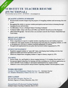 a resume for a teacher with no work experience