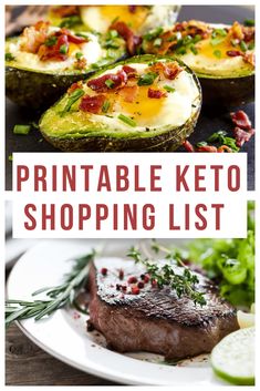 The Very Best Keto Grocery List { Free Printable} Basic Keto, Kasey Trenum, Food Shopping List, Keto Shopping List, Keto Dinner Recipes, Keto Food List, Low Carbohydrate Diet