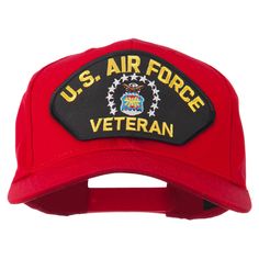 US Air Force Veteran Military Patch CapMade of 35% cotton and 65% polyester.One size fits most with an adjustable plastic snap closure, fitting up to 7 1/2.Same material inner hatband.Adult/Unisex.Crown measures 3 1/2 inches deep.Bill measures 2 3/4 inches long.Hand wash only.Imported. US Air Force Veteran embroidered military patch is featured on the front crown of cap.6 small ventilation holes placed on each panel of crown.Front crown is constructed.Bill is stiff and pre curved.6 panels.High p Military Style Baseball Cap With Logo Patch, Military Cap With Logo Patch, Military Hat With Adjustable Logo Patch, Military Style Cap With Logo Patch, Adjustable Military Cap, Outdoor Baseball Cap With Logo Patch, Military Style Sports Snapback Hat With Curved Brim, Military Style Snapback Hat With Curved Brim For Sports, Adjustable Visor Baseball Cap With Logo Patch