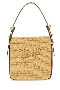 Raffia Bucket Bag from Prada Prada Raffia, Raffia Bucket Bag, Versace Shop, Zegna Shoes, Prada Designer, Prada Crossbody, Prada Crossbody Bag, Personalized Accessories, Bridal Shoes