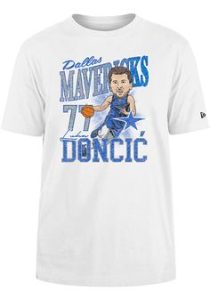 Show support for your favorite player in this Luka Doncic Dallas Mavericks Short Sleeve Fashion Player Tee! This White Fashion Player T Shirt features a Screen printed team and player graphics on front, so everyone will know you cheer for Dallas, Luka Doncic! This is the perfect Fashion Player T Shirt for wearing from every day to game day. Win Mavericks!! Crew Neckline, Team and Player specific graphics on front, 100% short sleeve cotton material, Fit: True to Size, Crew Neck Nba Hats, Dallas Mavericks, New Era Cap, Trending Shirts, White Fashion, Sleeve Cotton, Cotton Material, Dallas, Shirt Style