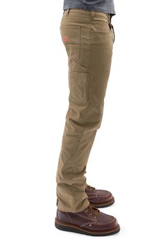 Both durable and soft, these carpenter pants made of breathable cotton sport a touch of stretch and a look that works hard across your casual wardrobe. 16" leg opening; 11" front rise Five-pocket style; tool pockets 98% cotton, 2% spandex Machine wash, tumble dry Imported Outdoor Work Pants With Pockets, Relaxed Fit Tapered Leg Cargo Jeans For Outdoor, Relaxed Fit Cargo Jeans For Outdoor, Fall Outdoor Jeans With Side Pockets, Relaxed Fit Chino Cotton Twill Pants With Cargo Pockets, Cotton Straight Fit Bottoms With Pockets, Cotton Bottoms With Pockets And Straight Fit, Straight Fit Full Length Cotton Pants, Cotton Work Pants With Patch Pockets And Tapered Leg