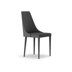 a gray chair with black legs and a white background