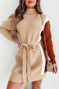 Slope City Turtleneck Sweater Dress (Oatmeal Multi) · NanaMacs Chic Beige Long Sleeve Sweater Dress, Beige Knit Mini Sweater Dress, Beige Mini Length Dress For Fall, Chic Beige Sweater Dress For Fall, Fall Sweater Dress In Beige, Mini Length, Cream Long Sleeve Sweater Dress For Fall, Beige Knee-length Sweater Dress For Winter, Beige Mini Sweater Dress For Fall, Beige Mini Sweater Dress For Winter