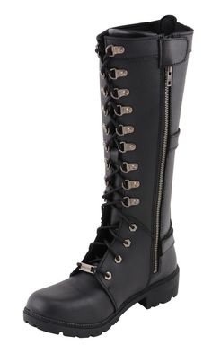 Milwaukee Leather MBL9380 Women's Black 'Jane' 15-inch Leather Combat Style Harness BootsFeatures Made of Full Grain Premium 2.2mm Thick Cowhide Waterproof Leather 15-inch Tall Boot Harness Design in a Combat Style Pull Tight Lace-Up Design with Side Zipper Entry Inside Side Zipper Entry for Easy on and off Wear Oil and Acid Resistant Out-Sole Non-Skid and Non-Marking Tread Welt Construction Linings are Moisture Wicking Designed to Work with Your Body’s Temperature Smart Mask Climate Control Ins Style Harness, Harness Design, Combat Style, Harness Boots, Toes Designs, Tall Boot, Climate Control, Leather Boots Women, Signature Hardware