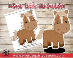 the horse table decoration is cut out and ready to be used as a party decoration