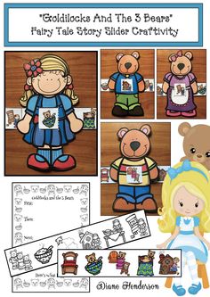 goldilocks and the 3 bears fairy tale story slider craftivity