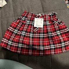 Questions? Leave A Comment Below! Zara Girl, Plaid Skirt, Plaid Skirts, Kids Bottoms, Leave A Comment, Black Red, Size 12, Black And Red, Zara