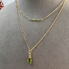 Beautiful faceted Peridot Briolettes are hand wrapped in the pretty matching set.Necklace measures 18".Bracelet measure 7" & can be shortened on any of the links.Earrings dangle from gold filled ear wires & include silicon ear backs.Beautiful set for those August Birthdays, lovers of Green, or St. Patrick's Day! August Birthdays, August Birthday, Peridot Necklace, Earring Gift, Set Necklace, Hand Wrap, Earrings Dangle, The Pretty, Necklace Bracelet