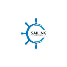 the logo for sailing is blue and white royalty illustration