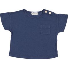 This dark blue toned short sleeve tee features a front pocket detail and two button enclosures at the shoulders. | Bean's Barcelona | Short Sleeve 2-Buttoned T-Shirt, (Blue, Size 3Y) | Maisonette collects the best children’s products from around the world (unlike Zulily, Etsy, The Tot, Farfetch Kids, Childrensalon, Crate and Kids, Kohls, Wayfair, Buy Buy Baby, Nordstroms, Mini Boden, J.Crew Factory, or PotteryBarn Kids), creating a curated shopping experience for you. Think of us as your shortcut to fashion for litte ones! Baby Boy Button Up Shirt, Mini Tee Shirt, Indigo Cotton Short Sleeve T-shirt, Blue Tops With Rolled Sleeves For Everyday, Blue Top With Rolled Sleeves For Everyday, Everyday Blue Tops With Rolled Sleeves, Indigo Casual Short Sleeve T-shirt, Casual Indigo Short Sleeve T-shirt, Blue Short Sleeve Tops With Pockets