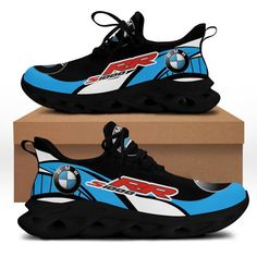 Bmw S1000Rr Ttt Hl Bs Running Shoes Ver 2  Blue  Lightweight construction with breathable mesh fabric provides a comfortable and flawless fit. Bmw Shoes, S 1000 Rr, Bmw S1000rr, Custom Shoes, Hoka Running Shoes, Luxury Shoes, Fashion Company, Mesh Fabric, Fashion Store