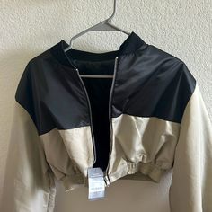 Storets Casie Colorblock Crop Jacket Size: S/M Brand New W/Tags Fall Fashion Gray Color Block Outerwear For Fall, Trendy Black Color Block Outerwear, Trendy Black Outerwear With Contrast Color, Black Color Block Long Sleeve Outerwear, Black Long Sleeve Color Block Outerwear, Gray Long Sleeve Color Block Outerwear, Gray Color Block Long Sleeve Outerwear, Chic Black Patchwork Outerwear, Fitted Black Outerwear With Contrast Color