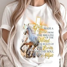 Shipping from the US. Easy 30 day return policy, 100% cotton, Double-needle neck, sleeves and hem; Roomy Unisex Fit. Large Horse, Rustic Cross, Love Express, Art Horse, Christian Designs, Inspirational Tees, Horse T Shirts, Label Machine, Horse Designs