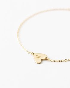 A sentimental accessory to keep those loves close. Initial Bracelet, Heart Bracelet, Real Gold, Gold Material, Gold Vermeil, Chain Bracelet, Solid Gold, Gold Filled, Initials