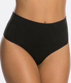 Spanx Seamless Shaping Thong | Dillard's Smoothing Shapewear Hosiery, Solid Nylon Shapewear With Smoothing Details, Solid Smoothing Shapewear, Seamless Shaping High-cut Leg Swimwear, High Stretch Seamless Nylon Shapewear, Seamless High Stretch Nylon Shapewear, Solid Nylon Smoothing Hosiery, Sleek Stretch Shapewear With Seamless Construction, Nylon Smoothing Solid Hosiery