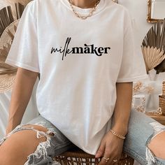 Milk Maker Tee XX-Large Breastfeeding Shirt, Mom Graphic Tees, Mommy Outfits, Vinyl Shirts, Adulting Shirts, Custom Tshirt Design, Nursing Shirts, Retail Shop, Baby Tshirts