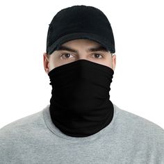 This neck gaiter is a versatile accessory that can be used as a face covering, headband, bandana, wristband, and neck warmer. Upgrade your accessory game and find a matching face shield for each of your outfits.  Attention! The product is intended to be used as an accessory. The product is not intended to act as a medical device or other medical product, and should not be used as a replacement for conventional and approved personal protective equipment, including surgical masks or respirators. * Mens Face Mask, Headband Bandana, Bandana Headband, Black Face Mask, Black Neck, Tube Scarf, Face Mask Black, Neck Gaiters, Dust Mask