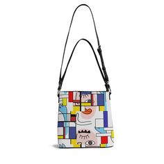 Introducing the ultimate statement accessory - the Mondrian Boho Evil Eye Patchwork Bucket Bag! This unique bag features a playful mix of patterns and colors, creating a one-of-a-kind look. Perfect for adding a touch of quirkiness to any outfit. (No need to take yourself too seriously with this eye-catching bag!) * PU Leather: High-quality PU leather combines sophistication with durability. * Adjustable Shoulder Strap: Customize the fit with a detachable and adjustable shoulder strap * Secure Zi Unique Bags, Evil Eye, Bucket Bag, Pu Leather, Shoulder Strap, Leather, Pattern, Color