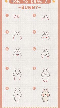 the instructions for how to draw a bunny