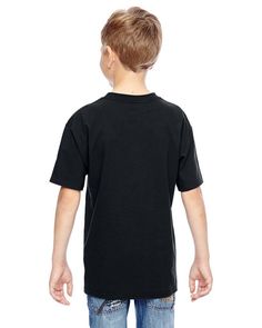 Youth 4.5 oz., 100% Ringspun Cotton nano-T® T-Shirt - BLACK - XL | Hanes Youth 4.5 oz. Ringspun Cotton nano-T T-Shirt in Black Size XL | Cotton/Polyester Blend Cotton Short Sleeve T-shirt With Tagless Label, Tagless Cotton Crew Neck T-shirt, Sporty Short Sleeve T-shirt With Heat Transfer Vinyl, Tagless Crew Neck Casual Tops, Sporty Short-sleeve T-shirt With Heat Transfer Vinyl, Casual Tagless Crew Neck Tops, Casual Crew Neck Tagless Top, Casual T-shirt With Heat Transfer Vinyl And Crew Neck, Graphic Tee T-shirt With Heat Transfer Vinyl