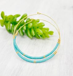 Turquoise Beads Hoop Earrings, Beaded Hoop Earrings, Dainty Bead Hoop Earrings, Dangle Gold Earrings,big Hoop Earrings, Gold Hoop - Etsy Turquoise Earrings With Gold Beads, Gold Hoop Earrings With Tiny Beads For Summer, Small Turquoise Hoop Earrings For Everyday, Trendy Small Hoop Jewelry With Tiny Beads, Trendy Turquoise Hoop Earrings As Gift, Summer Hoop Jewelry With Tiny Beads, Gold Hoop Jewelry With Tiny Beads, Trendy Gold Hoop Earrings With Colorful Beads, Summer Small Hoop Jewelry With Dangling Beads