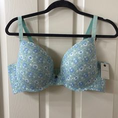 Lucky Brand 42d Floral Bra; Nwt Elegant Blue Bra For Spring, Elegant Blue Spring Bra, Spring Light Blue Bra With Padded Cups, Spring Light Blue Padded Bra, Blue Padded Bra For Spring, Light Blue Underwire Bra For Spring, Spring Light Blue Underwire Bra, Fitted Blue Bra With Floral Print, Fitted Blue Floral Print Bra